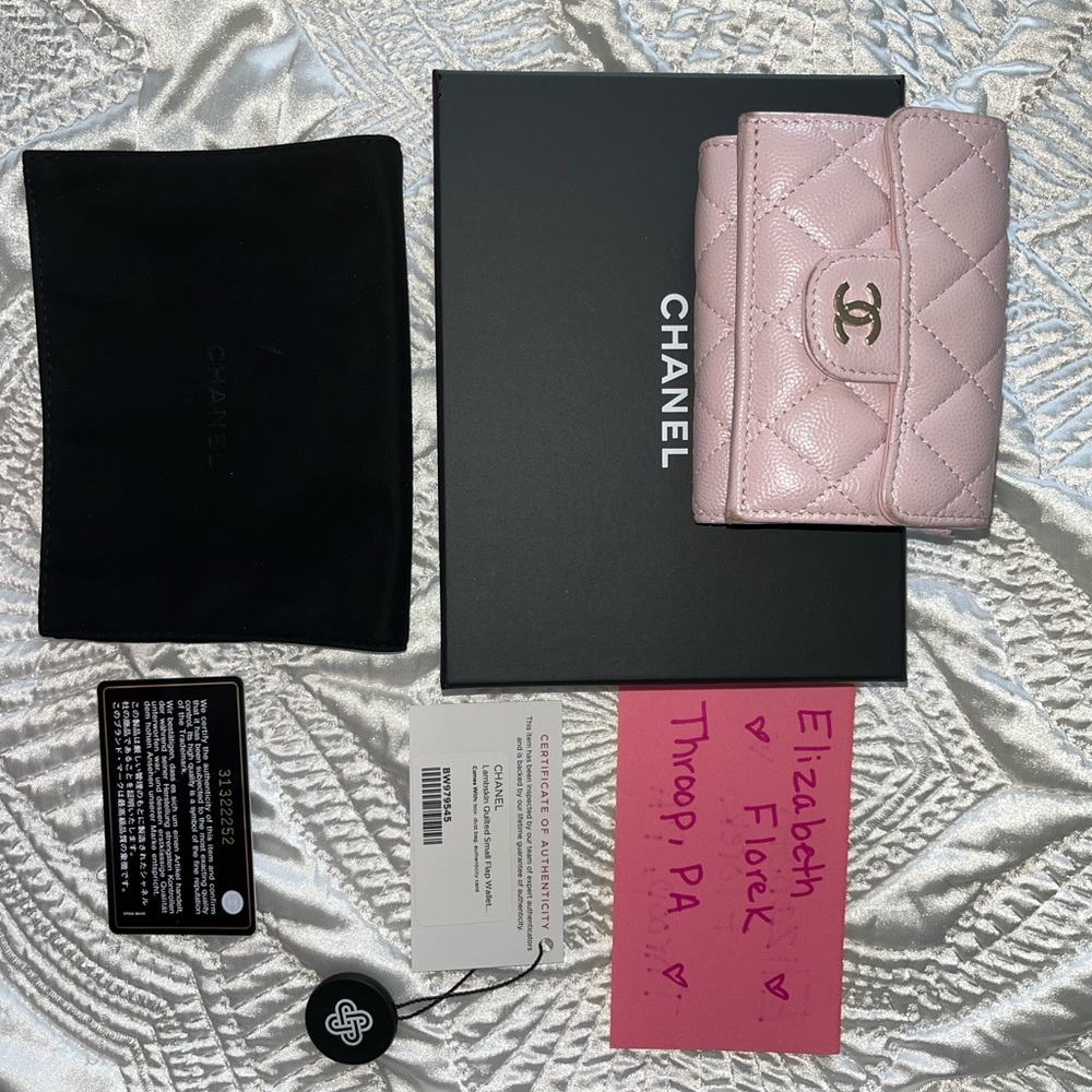 Chanel Light Pink Trifold Wallet